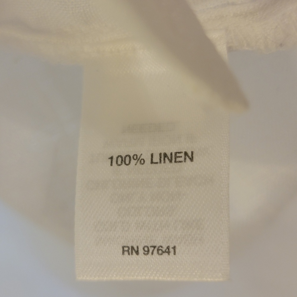 J Jill Love 100% Linen Button-Up Shirt Size 4X White Tunic Pintuck Square Blouse - Picture 6 of 6